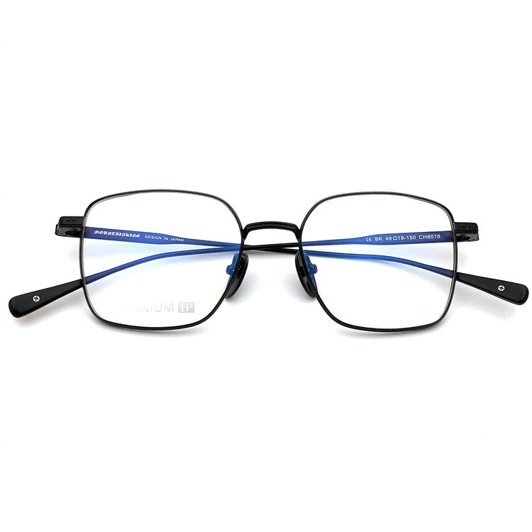 Gothic Titanium Square Glasses with Cross-Engraved Temples & Vintage Details – CH8018