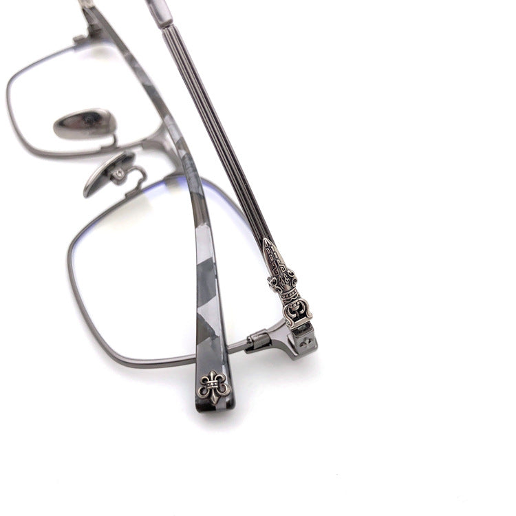 Gothic Titanium Square Eyeglasses for Men & Women – Designer Full-Rim Optical Frame CH8059