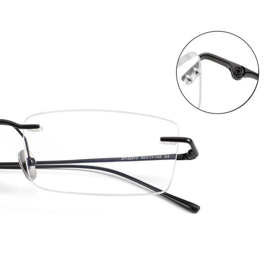 Ultra-Light Pure Titanium Rimless Glasses for Men | Business Prescription Optical Frame with Photochromic Lens Option 52015