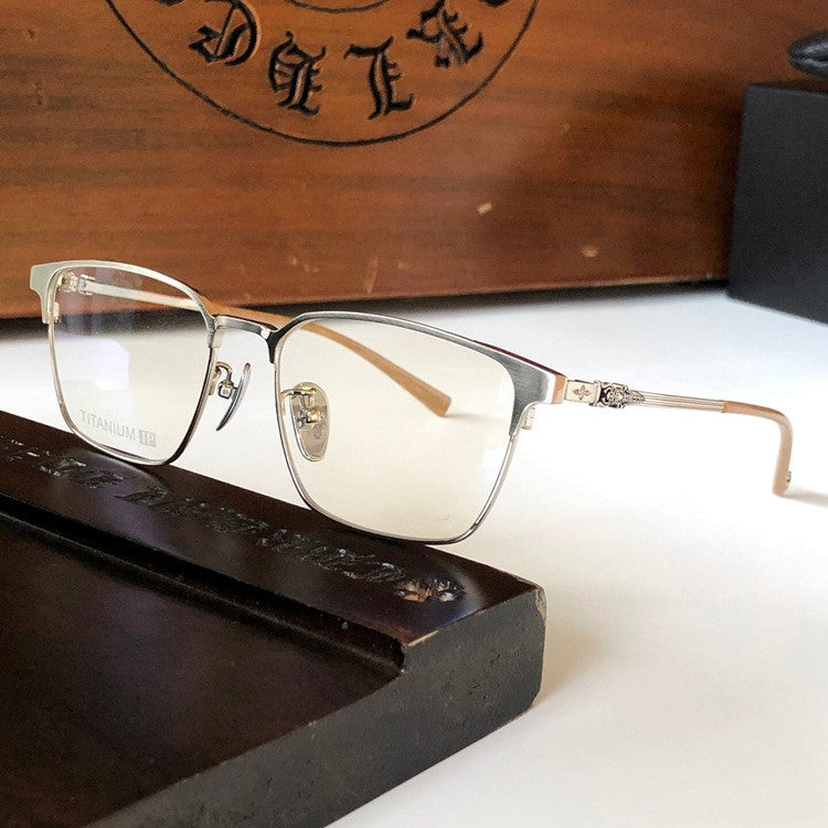 Gothic Titanium Square Eyeglasses for Men & Women – Designer Full-Rim Optical Frame CH8059