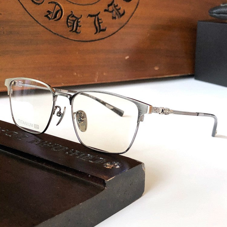 Gothic Titanium Square Eyeglasses for Men & Women – Designer Full-Rim Optical Frame CH8059