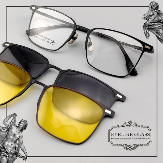 【買一送二】磁性鈦合金眼鏡-日夜夾片 |超輕全畫幅