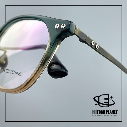 Vintage Small Frame Acetate Glasses with Titanium Temples | Retro Round Optical Eyeglass Frame for High Prescription EO-5020