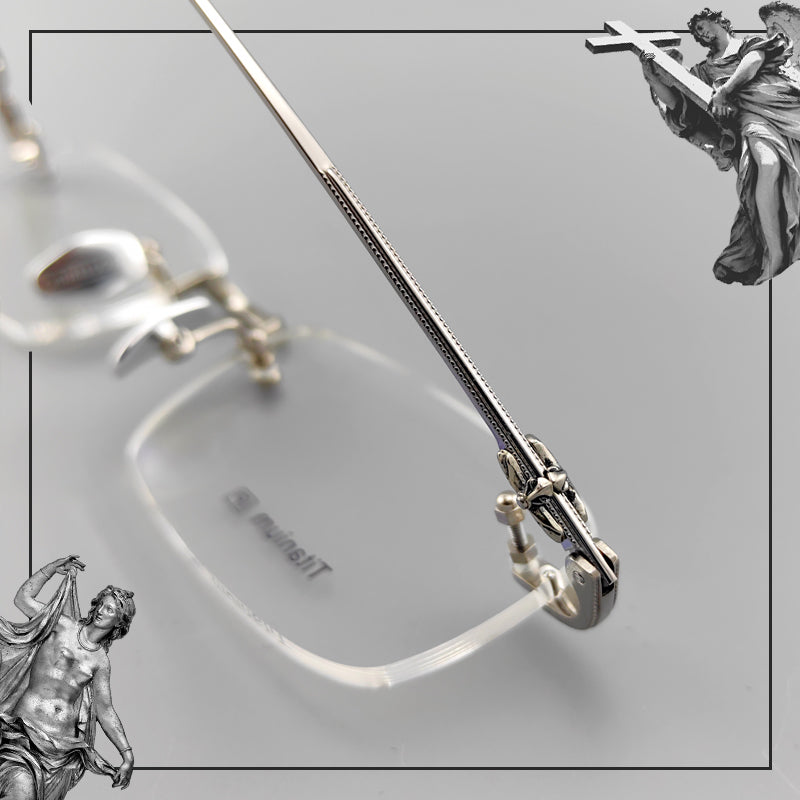 哥特式无框纯钛眼镜 | 中性款 Chrome Hearts 风格镜框 - EO-637
