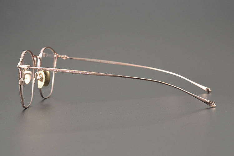 Gothic-Inspired Lightweight Titanium Full Rim Eyeglass Frame | Cross Engraving – Minimalist Luxury Design