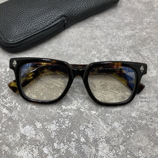 Chrome Hearts-Style Oversized Square Acetate Eyeglasses – Designer Full Rim Gothic Cross Optical Frame AMBIDXTROUS