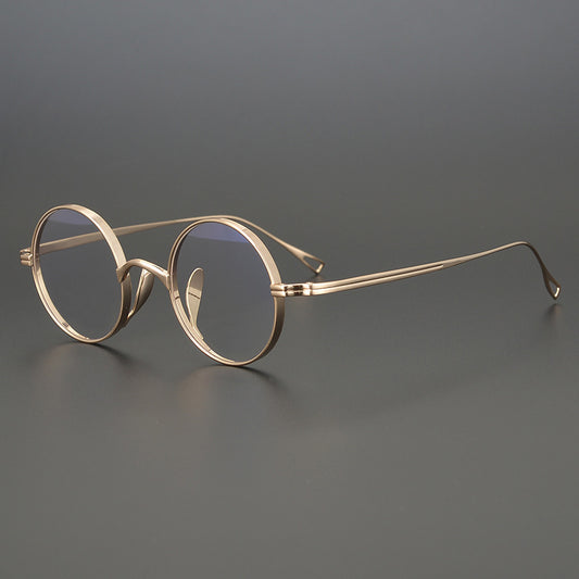 KameManNen Style 99 Round Titanium Eyeglasses Frame | Japanese Retro Small Round Glasses | Lightweight Pure Titanium Optical Frame for High Prescription & Blue Light Lenses
