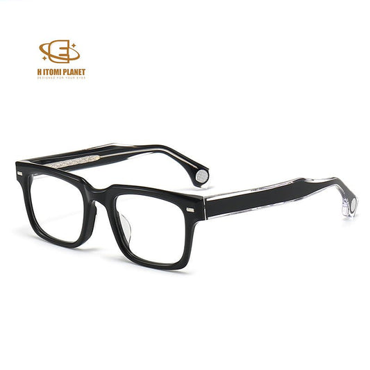 Bold 8.0mm Acetate Eyeglass Frame | Square - Cut Design | Unisex Blue Light Blocking Glasses for High Prescription - HP eyeglasses