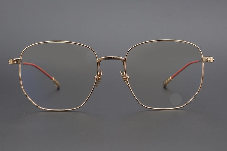 BONE PRONE Chrome Hearts Style Oversized Titanium Glasses – Lightweight Polygon Optical Frame for Men & Women, Blue Light Blocking Eyeglasses - HP eyeglasses