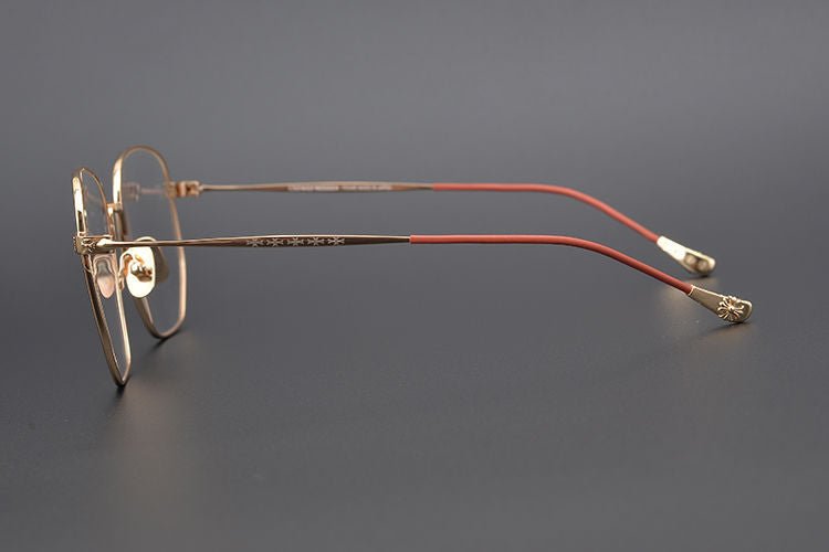 BONE PRONE Chrome Hearts Style Oversized Titanium Glasses – Lightweight Polygon Optical Frame for Men & Women, Blue Light Blocking Eyeglasses - HP eyeglasses