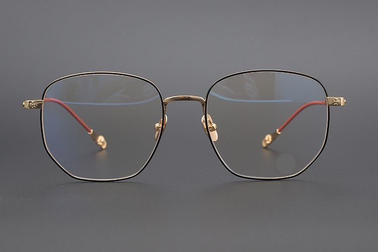 BONE PRONE Chrome Hearts Style Oversized Titanium Glasses – Lightweight Polygon Optical Frame for Men & Women, Blue Light Blocking Eyeglasses - HP eyeglasses