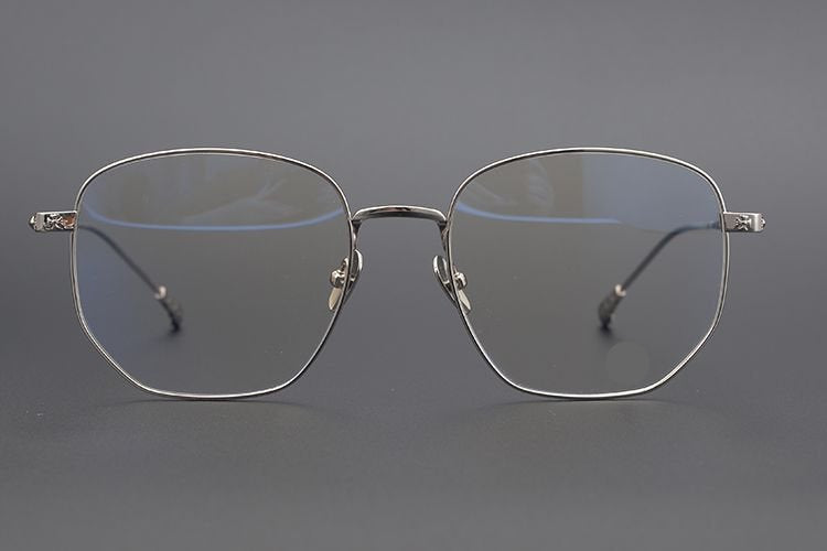 BONE PRONE Chrome Hearts Style Oversized Titanium Glasses – Lightweight Polygon Optical Frame for Men & Women, Blue Light Blocking Eyeglasses - HP eyeglasses