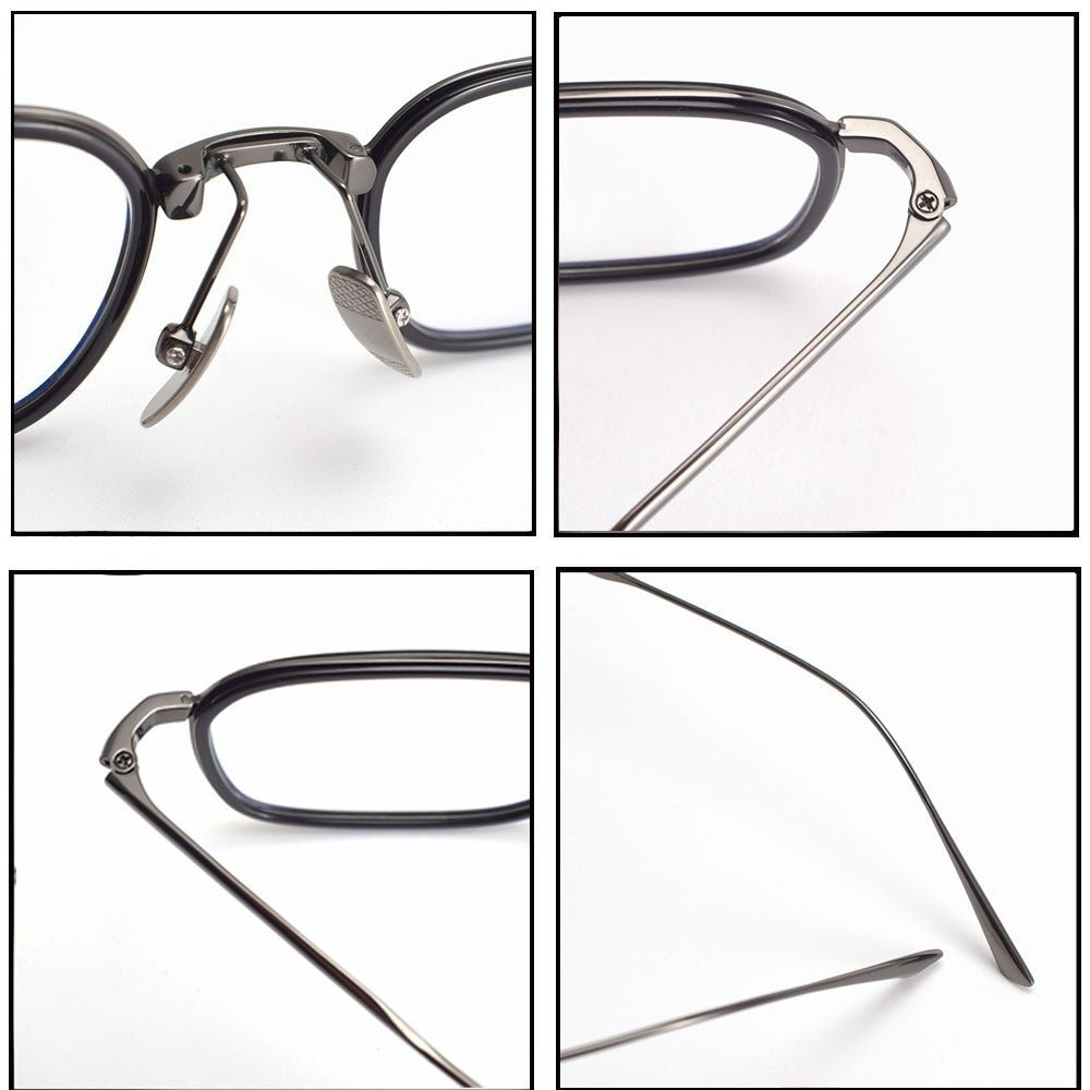 BRADBURY Japanese Retro Square Titanium Glasses - Ultra - Light 17g Full Frame Eyewear - HP eyeglasses