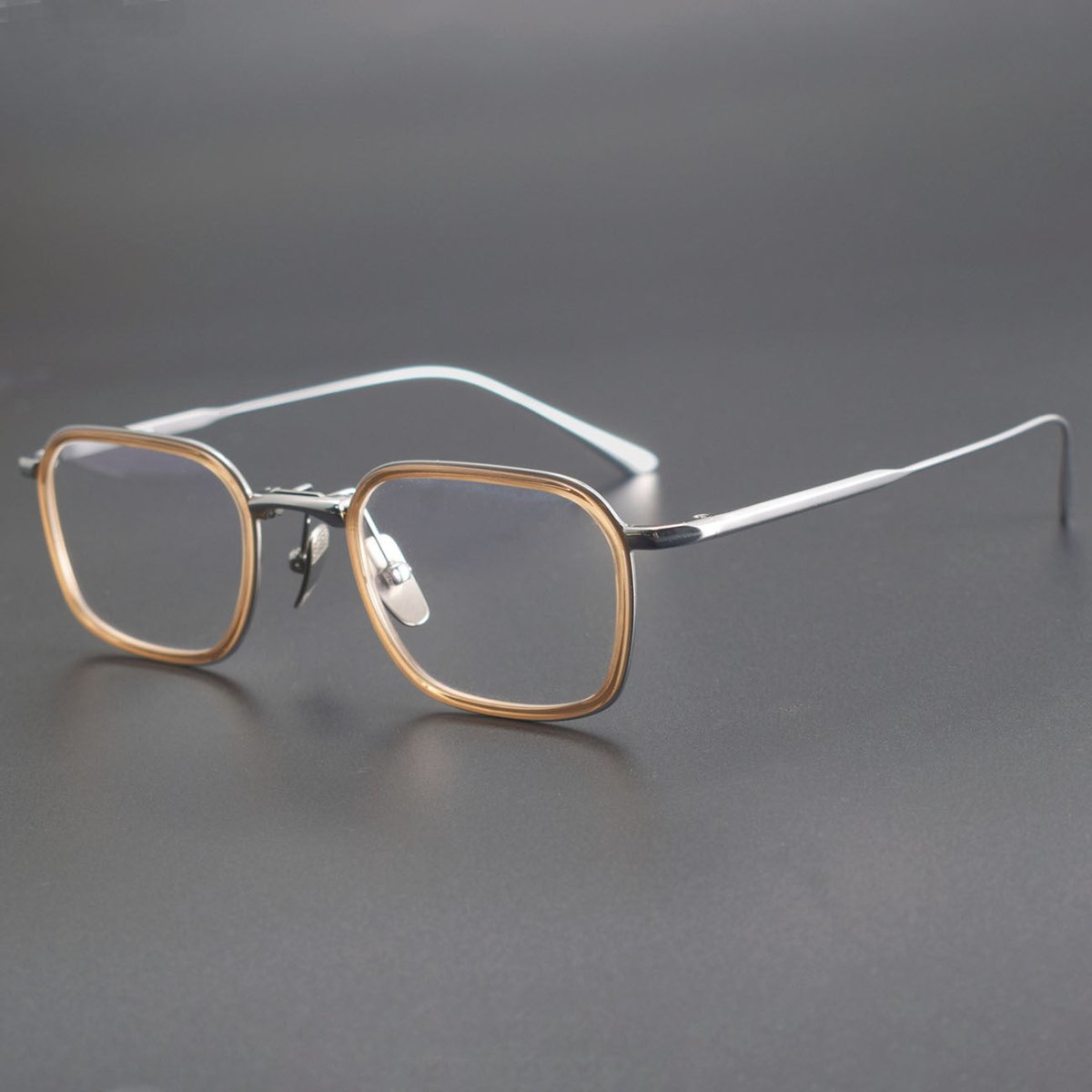 BRADBURY Japanese Retro Square Titanium Glasses - Ultra - Light 17g Full Frame Eyewear - HP eyeglasses