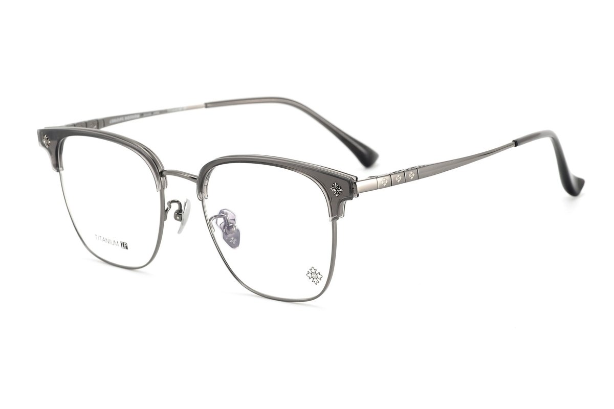 Browline Glasses Frames Men Women Acetate Titanium Eyeglasses Retro Square Designer Browline Optical Glasses CH5529 - HP eyeglasses