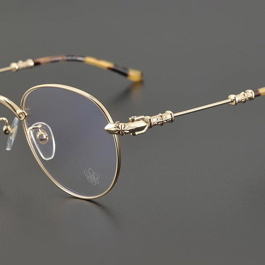 BUBBA Vintage Round Glasses – Gothic Style Full Frame with Blue Light Filter - HP eyeglasses