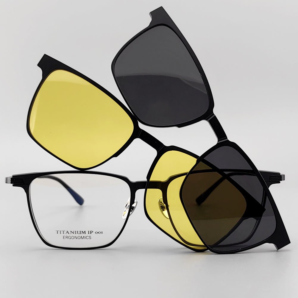 Buy one get two]Titanium Clip-On Optical Glasses with Bonus