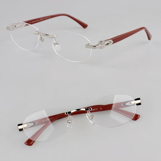Cartier - Style Pure Titanium Oval Rimless Glasses Designer Vintage Optical Frame for Men & Women – CT0455OJ - HP eyeglasses