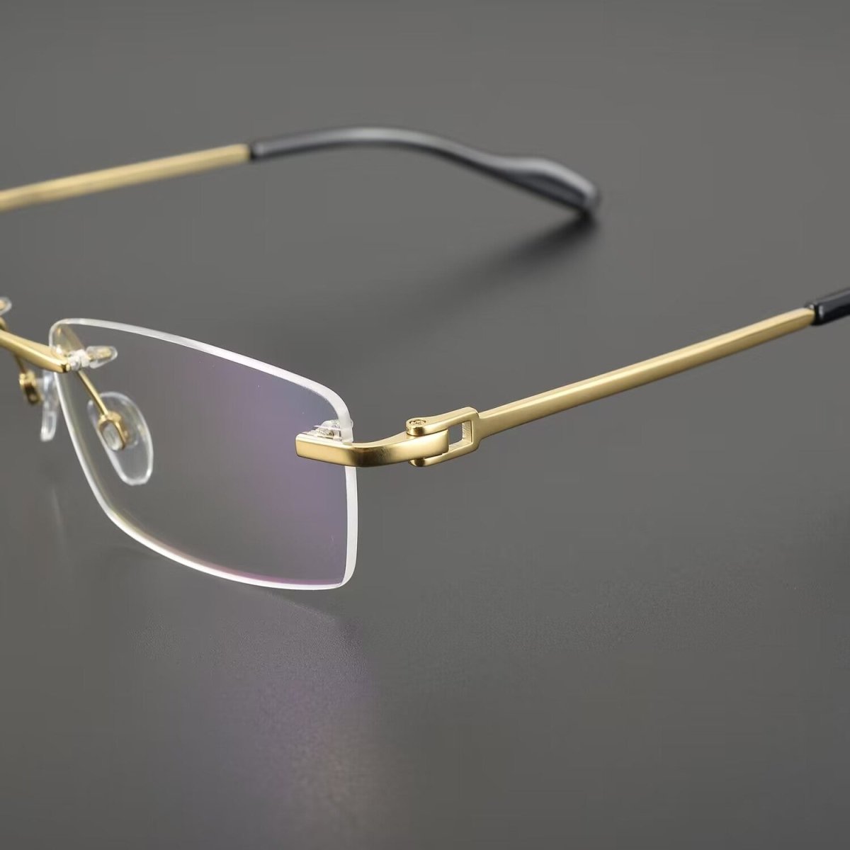 Cartier - Style Pure Titanium Rimless Business Glasses Frame with Acetate Temples – 3139988 - HP eyeglasses