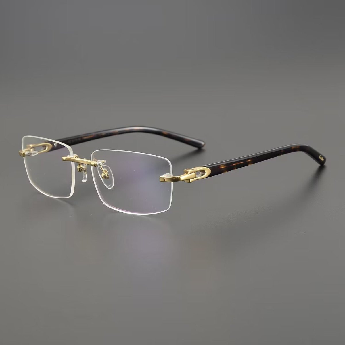 Cartier - Style Pure Titanium Rimless Glasses with Acetate Temples Business Prescription Optical Frame – CT0287O - HP eyeglasses