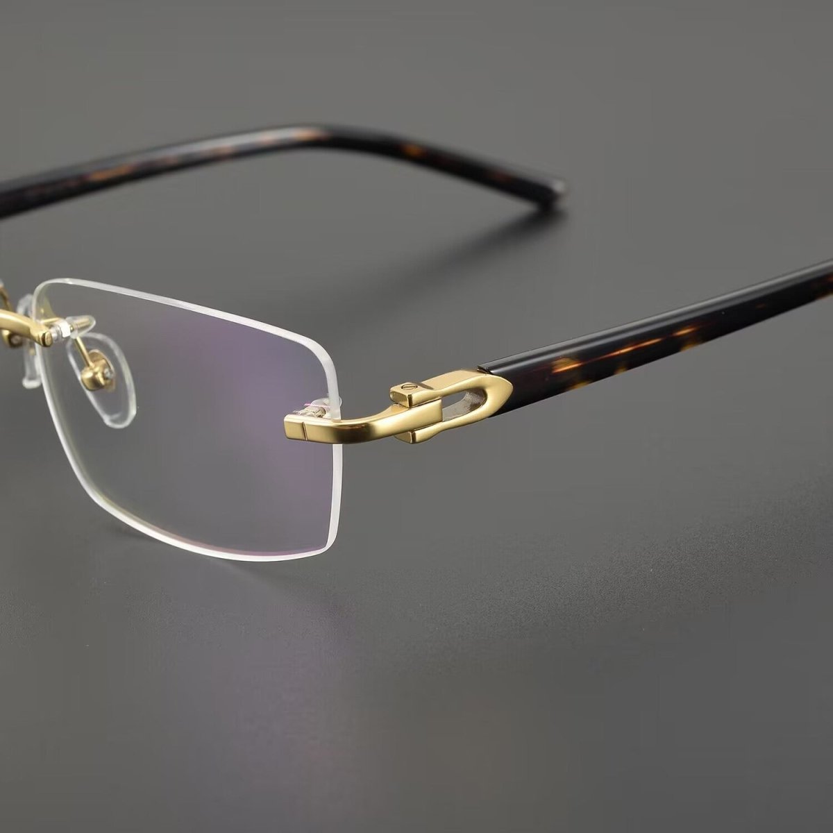 Cartier - Style Pure Titanium Rimless Glasses with Acetate Temples Business Prescription Optical Frame – CT0287O - HP eyeglasses