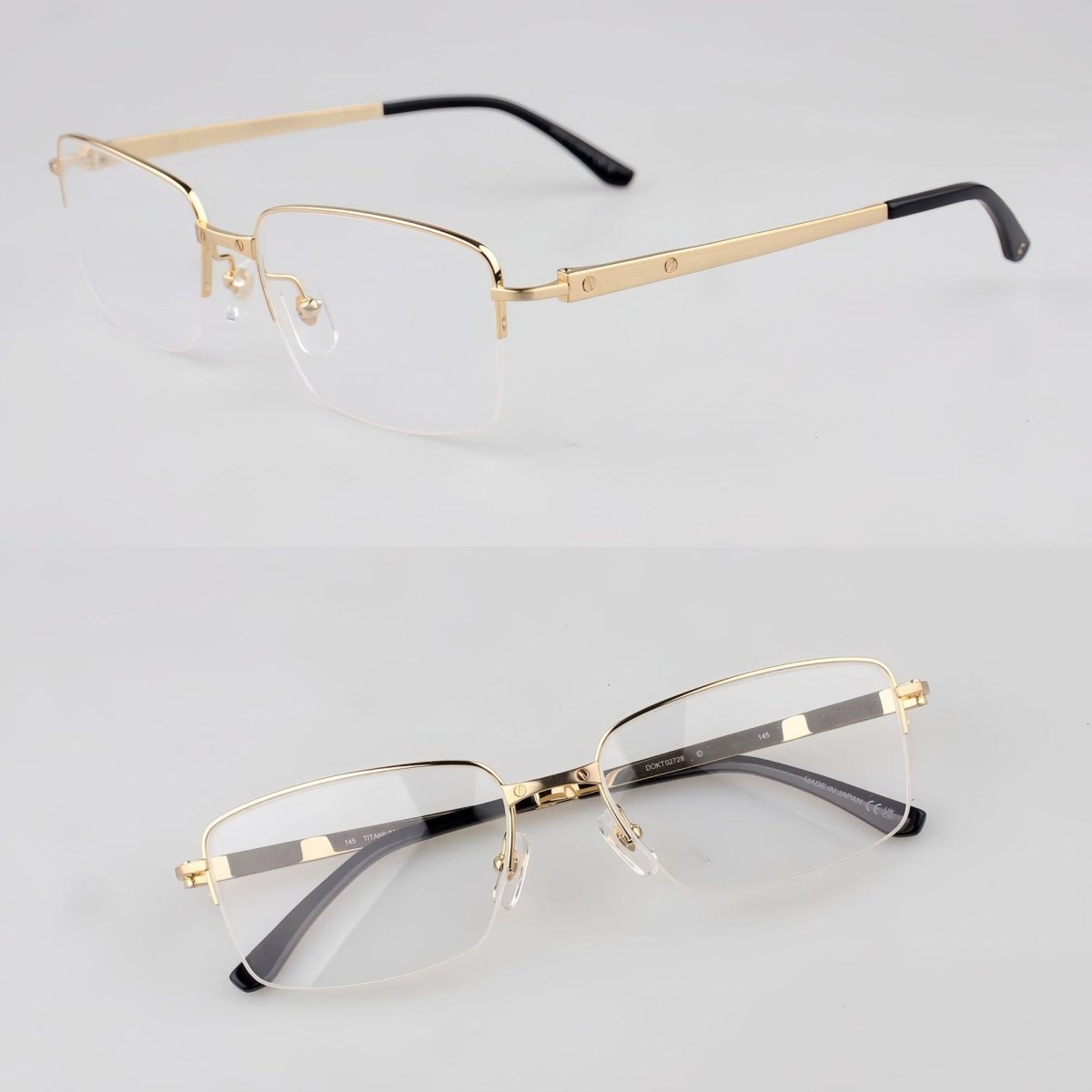 TOUS Semi Rimless Rectangular Eyeglasses Bear Logo Designer Frame Y2K Rectangle Eye Glasses Vintage Geometric Clear Lens Hip Hop  main image 3