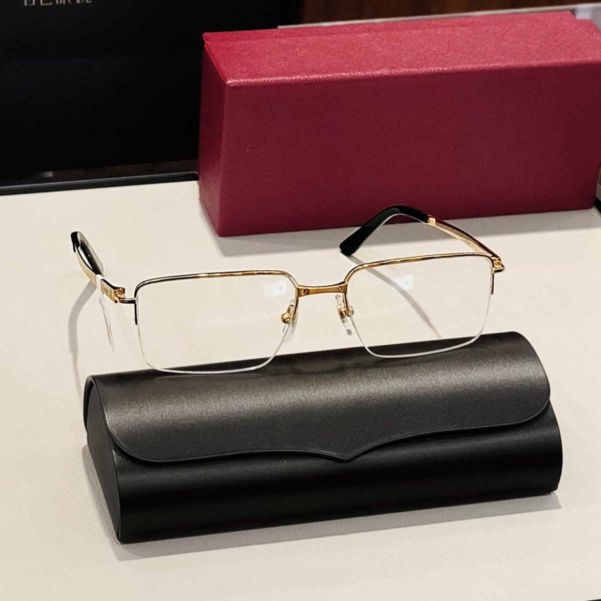 Cartier - Style Pure Titanium Semi Rimless Glasses Lightweight Designer Business Optical Frame – CT0554O - HP eyeglasses