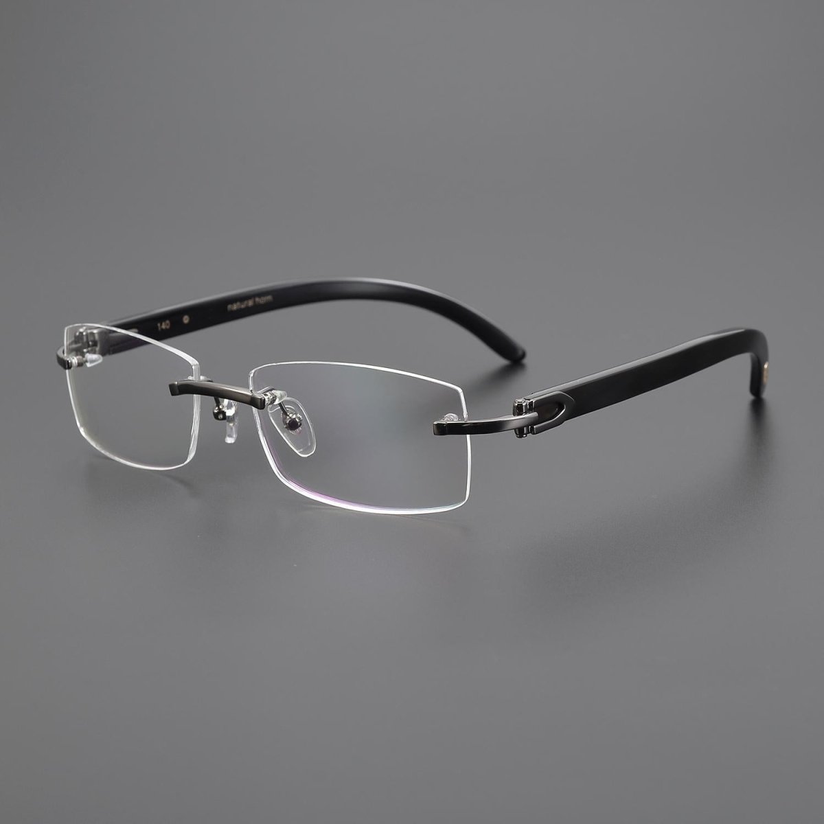 Cartier - Style Rimless Glasses Horn Temple Men’s Luxury Eyeglasses Frame Minimalist Business Optical Glasses 11786 - HP eyeglasses