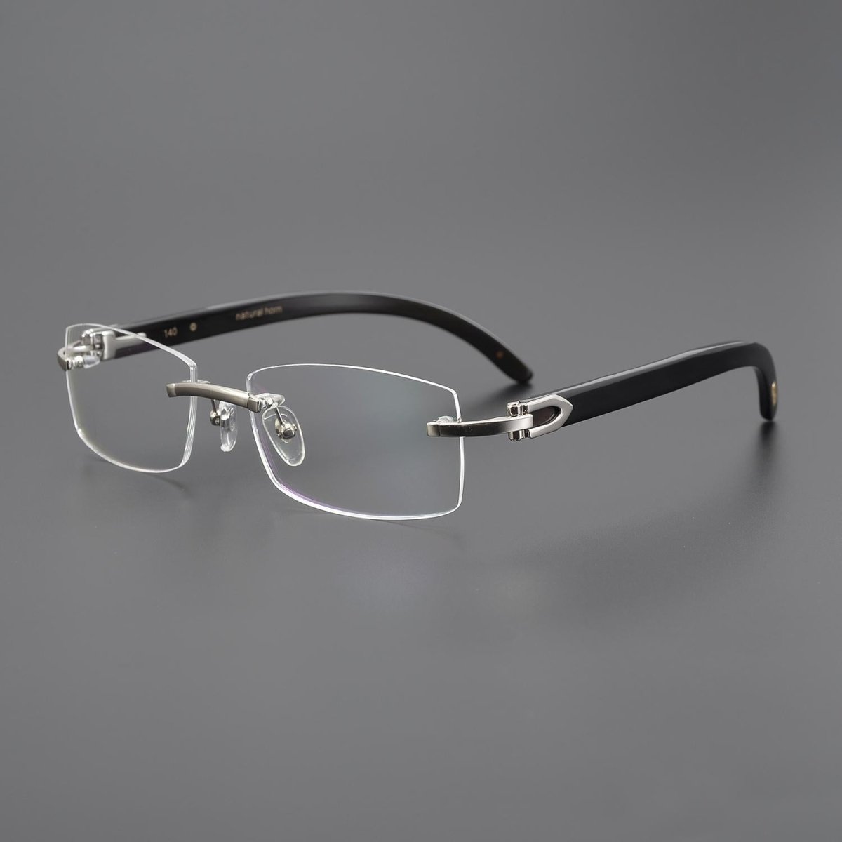 Cartier - Style Rimless Glasses Horn Temple Men’s Luxury Eyeglasses Frame Minimalist Business Optical Glasses 11786 - HP eyeglasses