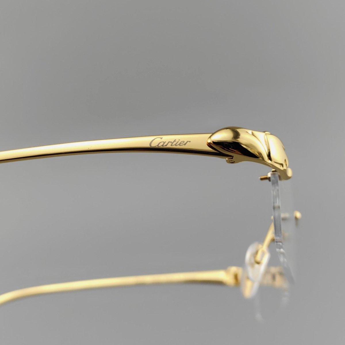 Cartier - style Ultra - Light Pure Titanium Rimless Square Glasses with Panther Head | Prescription Eyewear for Men – 8200875 - HP eyeglasses