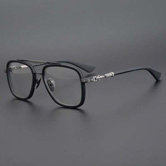 CH Style Aviator Glasses – Gothic Double Bridge Titanium Frame (56mm) - BELLA - HP eyeglasses