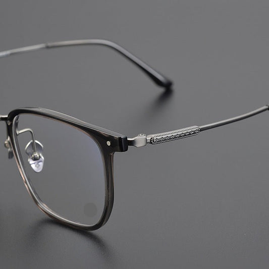 CH5511 Lightweight Titanium Square Glasses – Minimalist Acetate Full Frame for Blue Light - HP eyeglasses