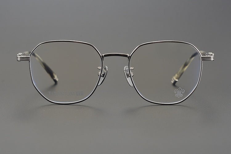 CH8022 Polygon Titanium Glasses Frames – Chrome Hearts Inspired Eyeglass Frame for Men & Women, Lightweight Designer Full - Rim Optical Eyewear - HP eyeglasses