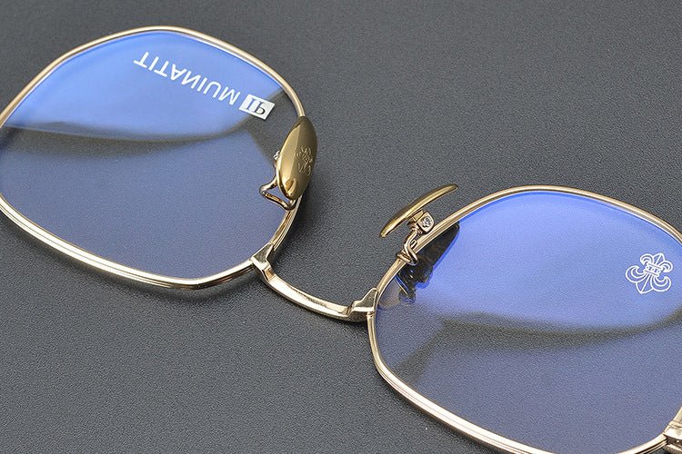 CH8022 Polygon Titanium Glasses Frames – Chrome Hearts Inspired Eyeglass Frame for Men & Women, Lightweight Designer Full - Rim Optical Eyewear - HP eyeglasses