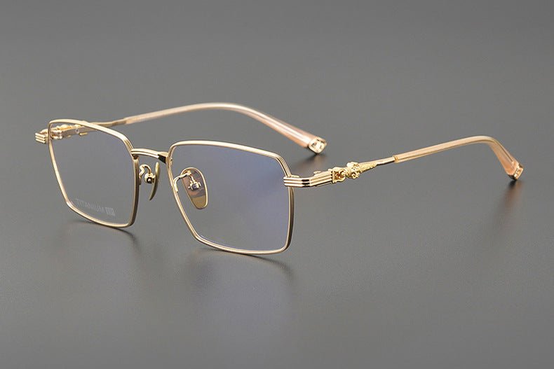 CH8163 Chrome Hearts Style Men’s Titanium Eyeglass Frame – Oversized Square Optical Glasses for Large Faces, Anti - Blue Light & Prescription Ready - HP eyeglasses
