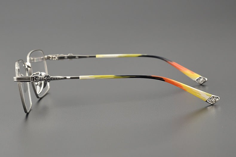CH8163 Chrome Hearts Style Men’s Titanium Eyeglass Frame – Oversized Square Optical Glasses for Large Faces, Anti - Blue Light & Prescription Ready - HP eyeglasses