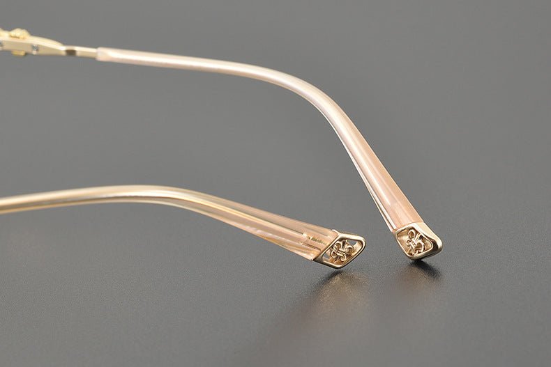 CH8163 Chrome Hearts Style Men’s Titanium Eyeglass Frame – Oversized Square Optical Glasses for Large Faces, Anti - Blue Light & Prescription Ready - HP eyeglasses