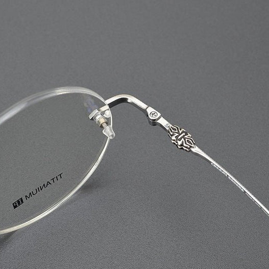 Chrome Hearts - Inspired Luxury round rimless glasses | Pure Titanium Round Frames for Men & Women - HP eyeglasses