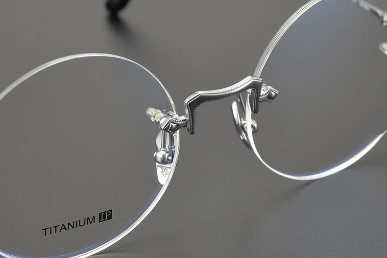 Chrome Hearts - Inspired Luxury round rimless glasses | Ultra - Light Pure Titanium Round Frames for Men & Women - HP eyeglasses