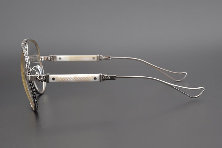 Chrome Hearts Style Aviators Glasses - Gothic Titanium Double Bridge Full Frame Glasses - HP eyeglasses