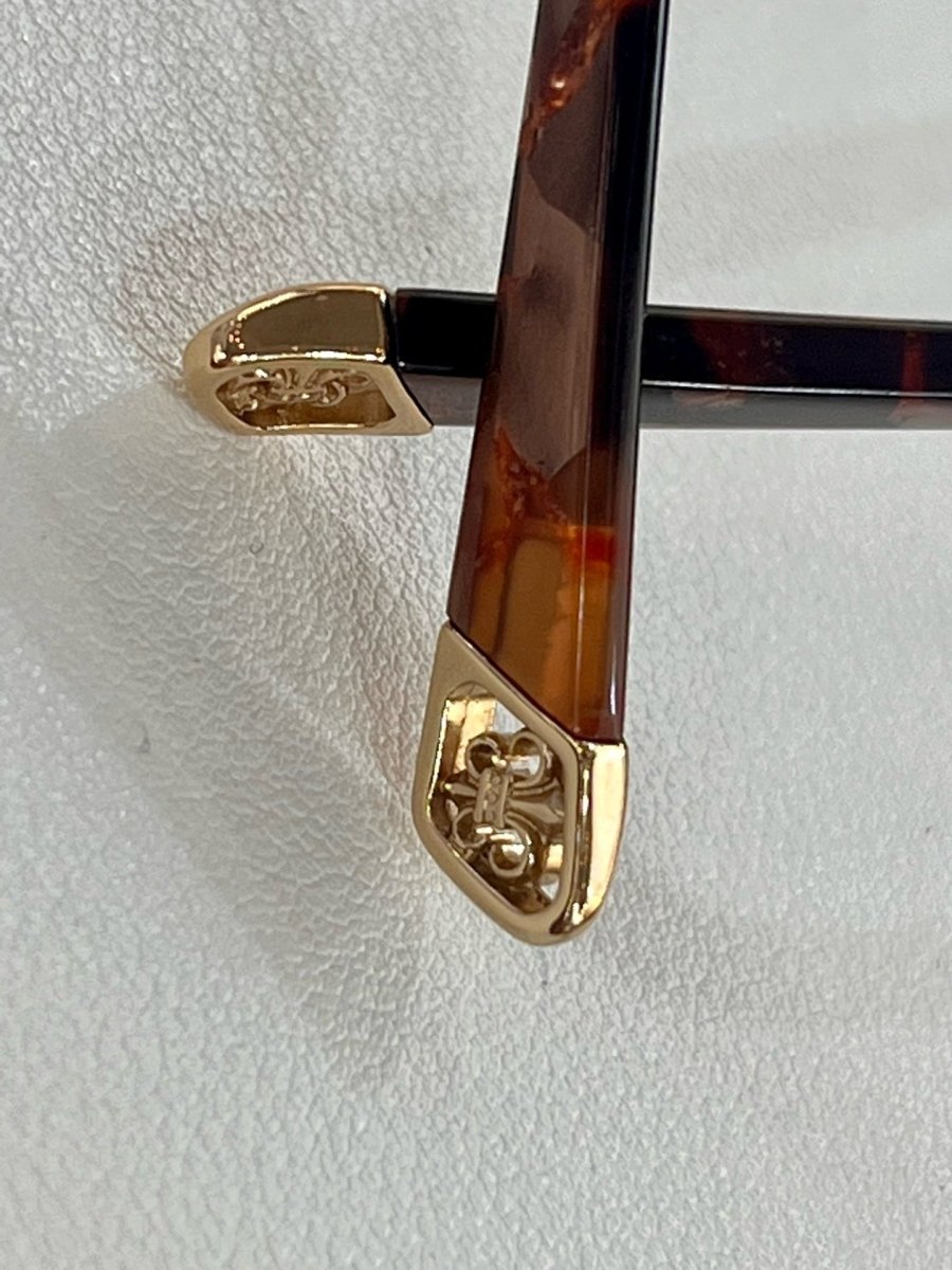 Chrome Hearts - Style Browline Glasses Square Half Rim Eyeglasses Frame Browline Prescription Glasses for Men Women CH8265 - HP eyeglasses