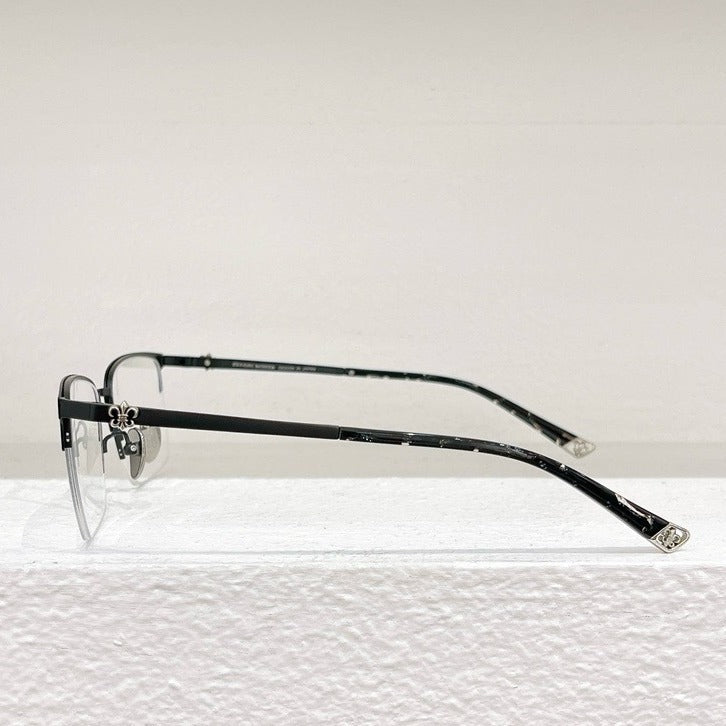 Chrome Hearts - Style Browline Glasses Square Half Rim Eyeglasses Frame Browline Prescription Glasses for Men Women CH8265 - HP eyeglasses