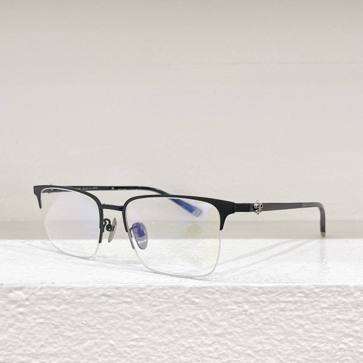Chrome Hearts - Style Browline Glasses Square Half Rim Eyeglasses Frame Browline Prescription Glasses for Men Women CH8265 - HP eyeglasses