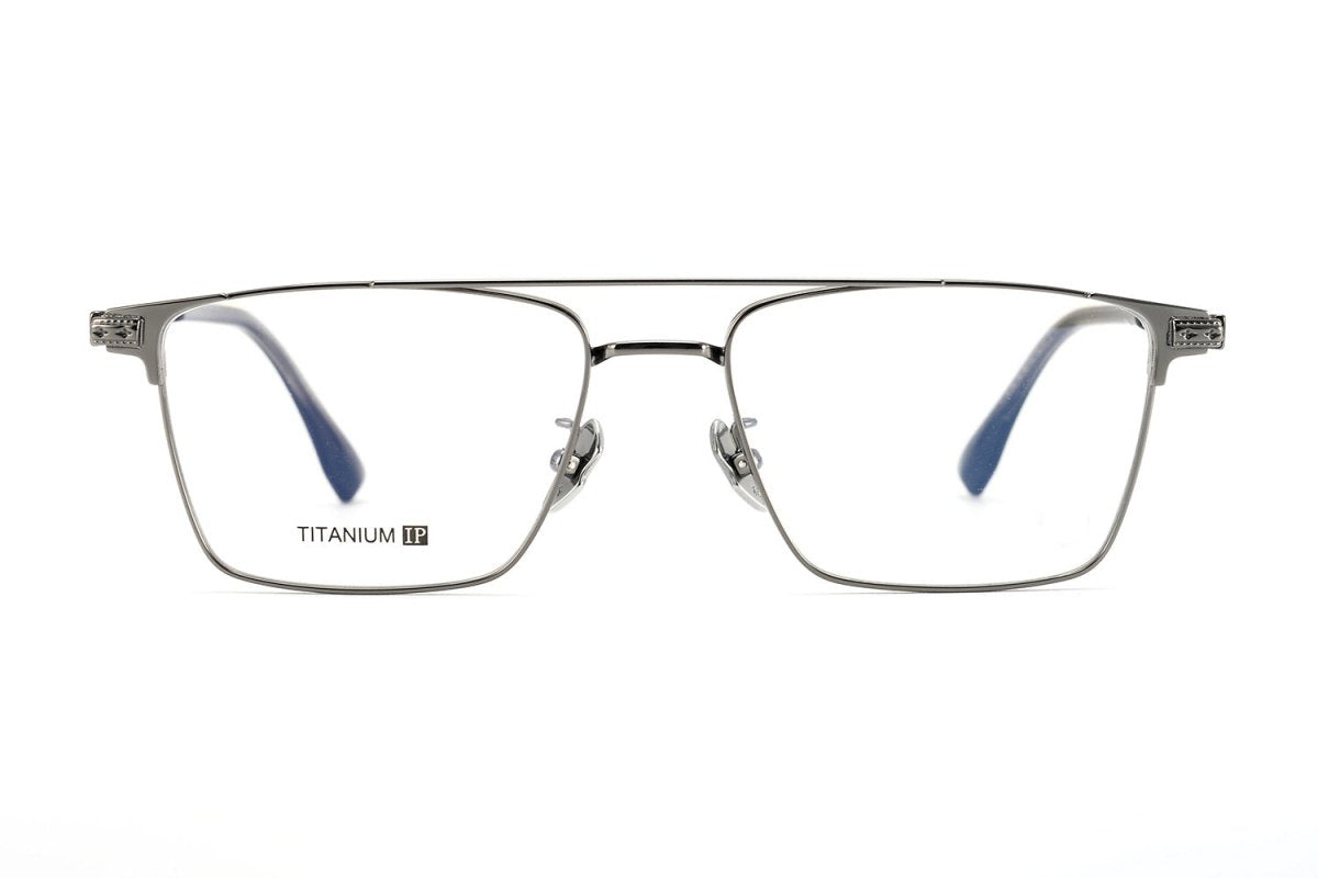 Chrome Hearts-Style Double Bridge Titanium Glasses Square Eyeglasses Lightweight Full Rim Prescription Frame CH5401 - HP eyeglasses