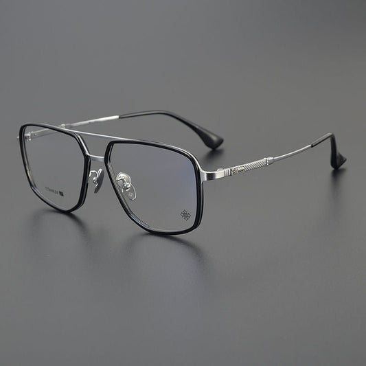 Chrome Hearts style Gothic Holy Dagger Retro Titanium Aviator Glasses – Gothic Double Bridge Frame - CH5513 - HP eyeglasses