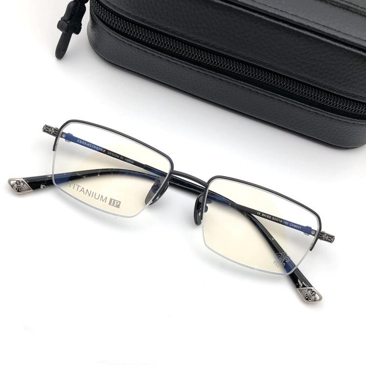 Chrome Hearts - Style Half Rim Titanium Eyeglasses – Ultra Lightweight Designer Business Optical Frame CH8031 - HP eyeglasses