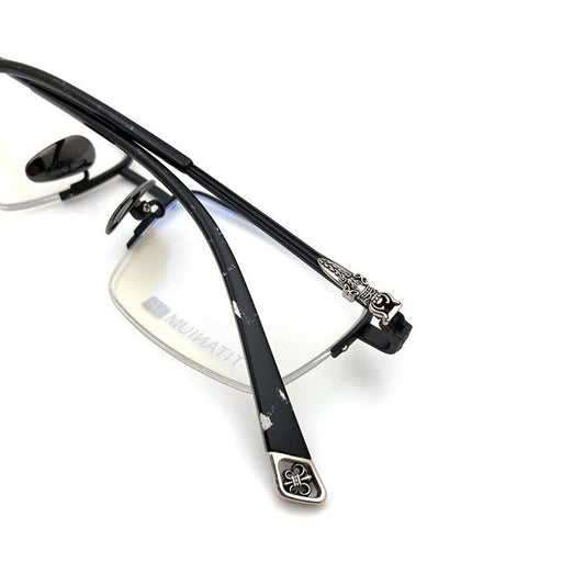 Chrome Hearts - Style Half Rim Titanium Eyeglasses – Ultra Lightweight Designer Business Optical Frame CH8031 - HP eyeglasses