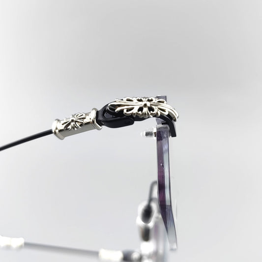 Chrome Hearts Style Pills iii Titanium Rimless Glasses | Lightweight Square Frames for Men - HP eyeglasses