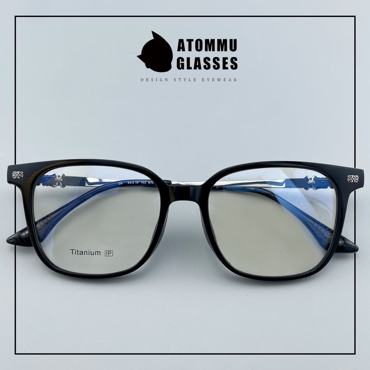 Oversized Pure Titanium Acetate Full Frame Square Glasses 