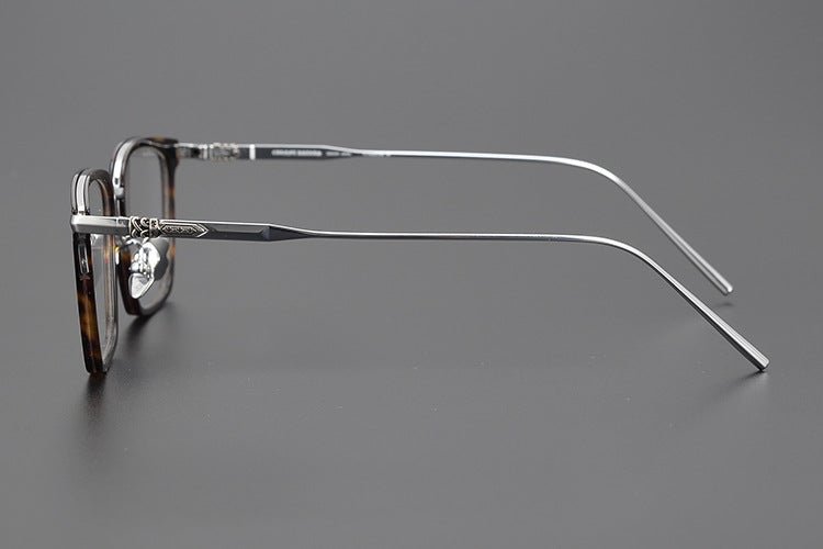 Chrome Hearts Style Retro Black Square Glasses – Ultra - Light Pure Titanium Full Rim Eyeglass Frame for Men & Women - HP eyeglasses